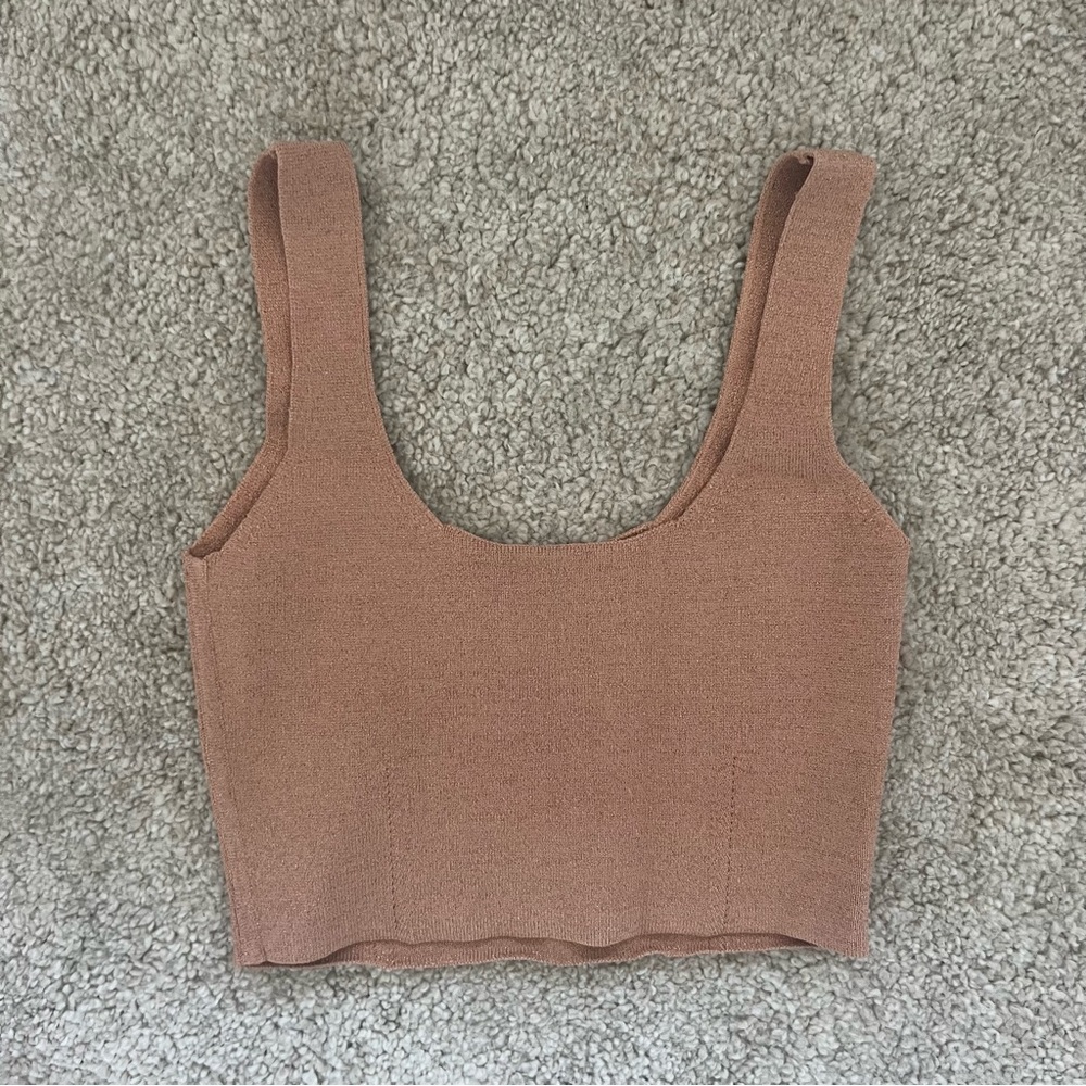 Aritzia Shimmery Pink Crop Top